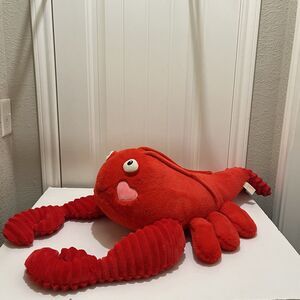 Jumbo Lobster Plush Stuffed Animal MTY International 35” Red W/Pink Hearts Toy